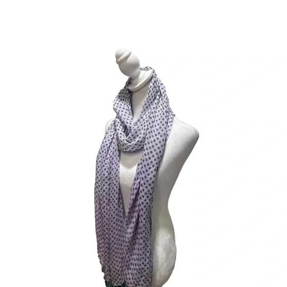 Purple Polka Dot Scarf/Shawl. Fun and flirty style. Lightweight. - Picture 4 of 10